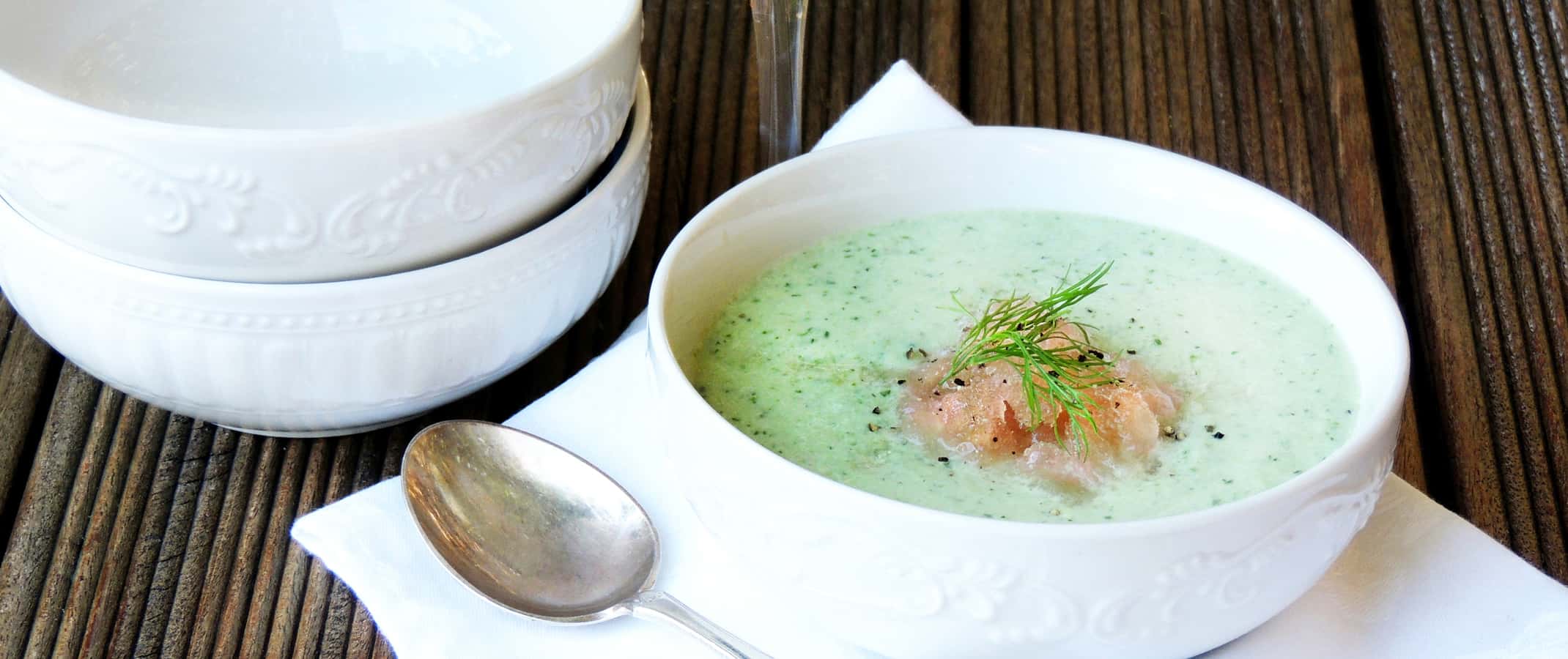 Cucumber & Herb Soup with Verjuice Granita